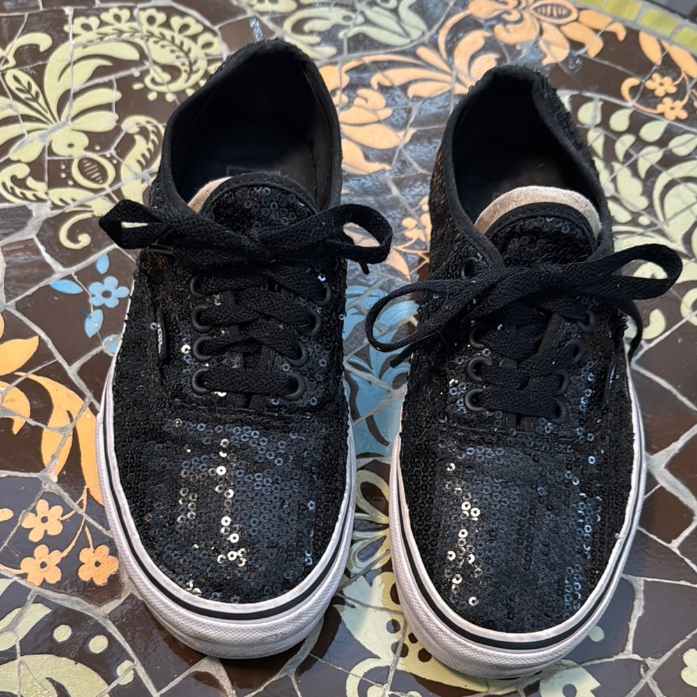 VAN’S Black Sequin Sneakers Sz: 8